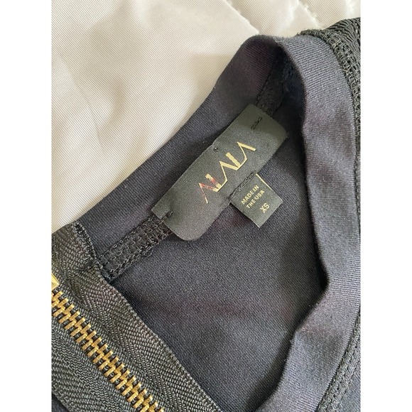 Women's Alala Black Long Sleeve Dress W Mess Detail On Shoulders Size  XS - Picture 3 of 5